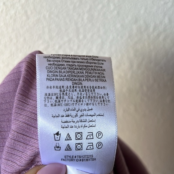 NWOT BCBG Lilac Body Suit adjustable tied straps - Picture 9 of 12